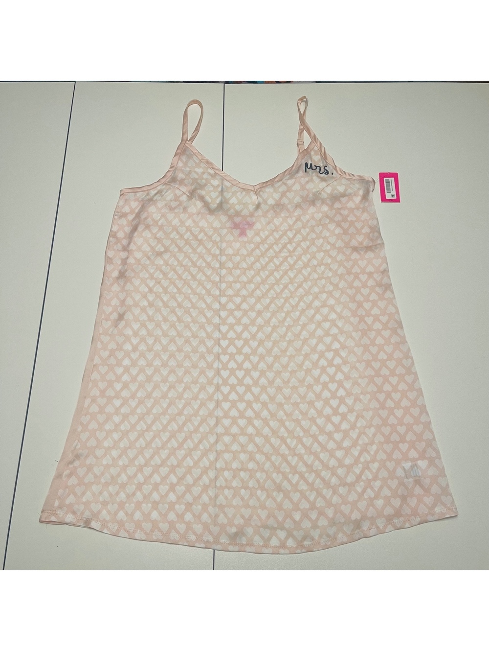 Betsey Johnson Women's Size Medium Mrs. Bride Hearts Chemise Lingerie Slip Cover